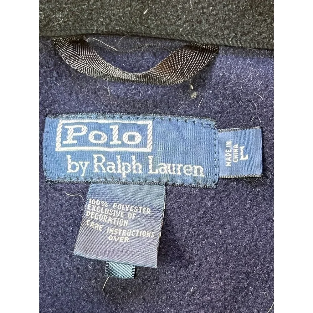 Polo‎ Ralph Lauren Black Fleece Full Zip Up Mens Jacket Size LG Embroidered